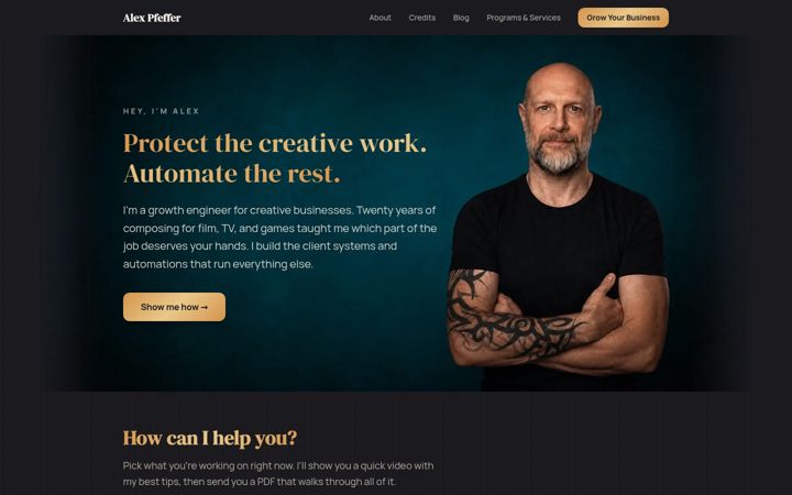 Screenshot of alexpfeffer.com