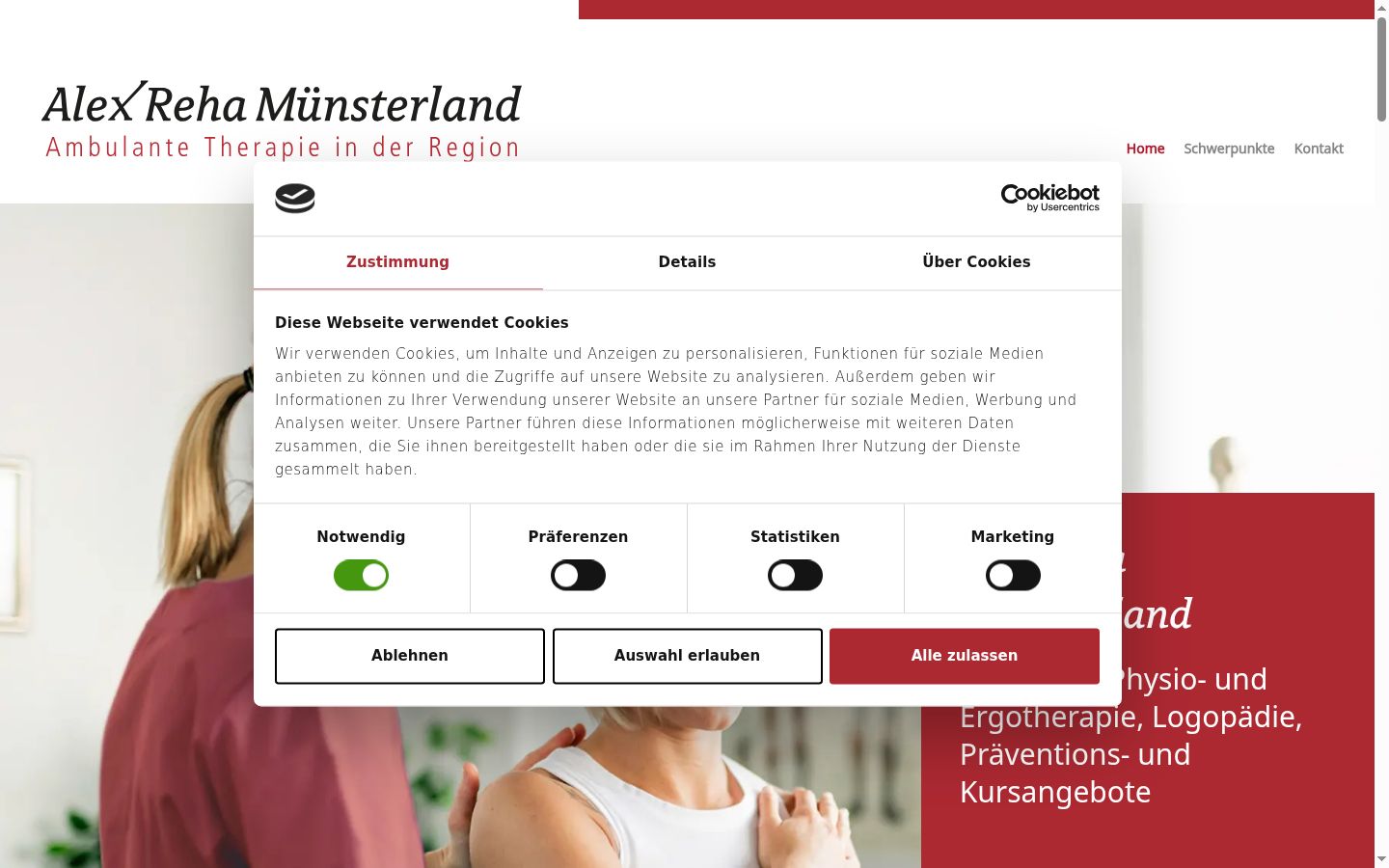 Ekrānuzņēmums ar piekrišanas baneri, kas tika rādīts pirms jebkādas mijiedarbības