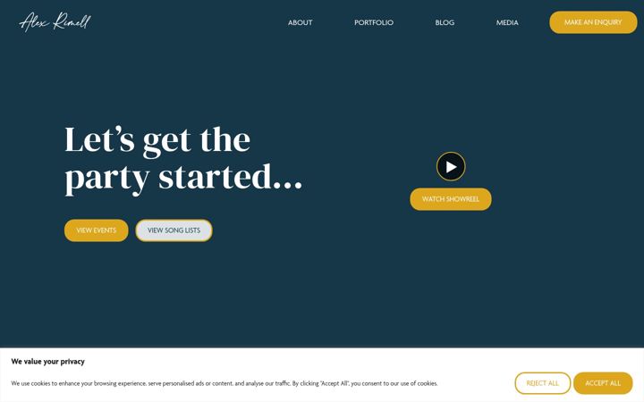 Screenshot of alexrimellsax.com