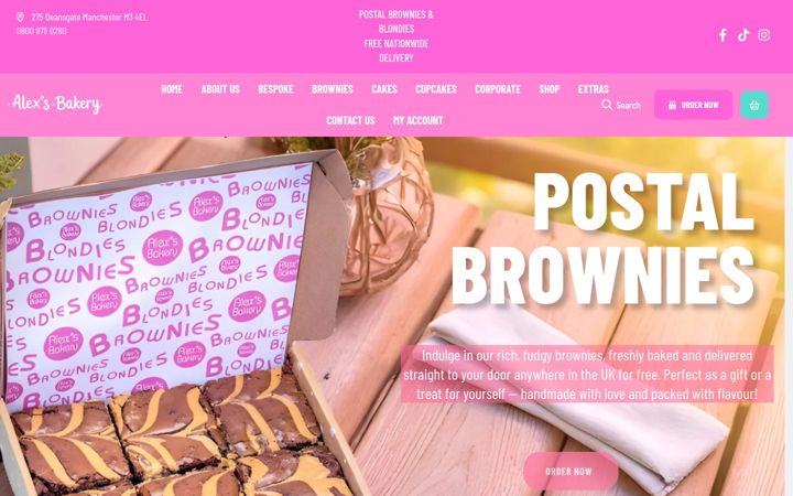 Screenshot of alexsbakery.co.uk
