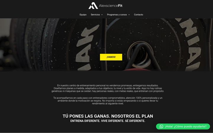Screenshot van alexsciencefit.com