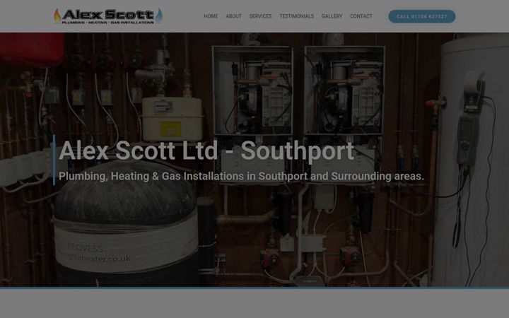 Screenshot of alexscottplumbing.com