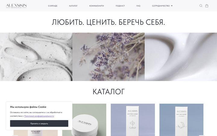 Skärmbild av alexskin.ru