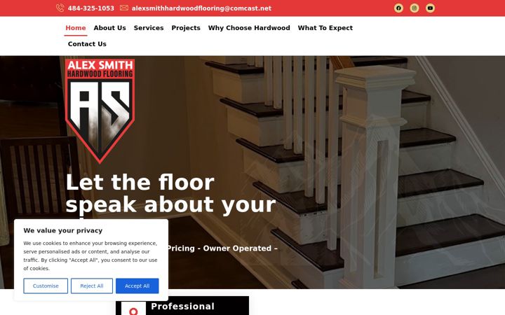 Screenshot of alexsmithhardwoodflooring.com