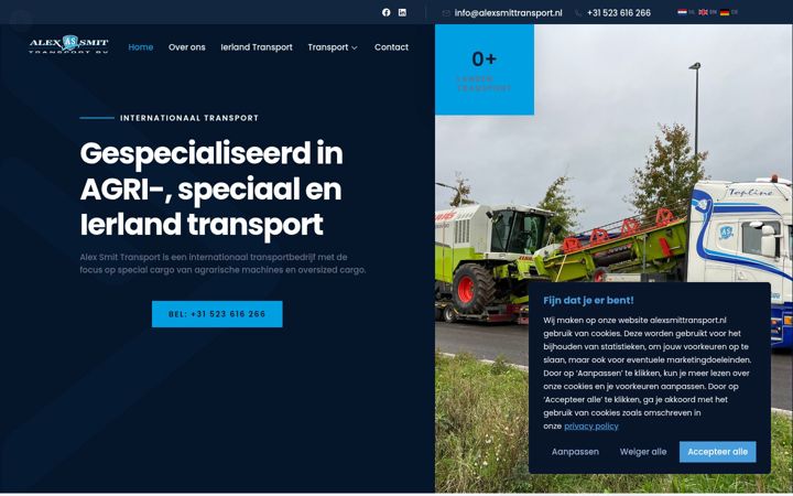Skärmbild av alexsmittransport.nl
