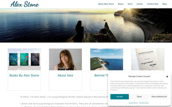 Screenshot of alexstoneauthor.com