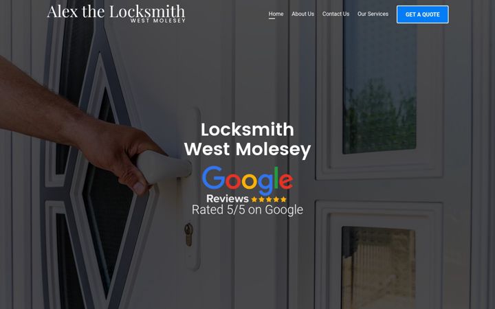 Screenshot of alexthelocksmithwestmolesey.co.uk