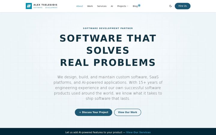 Screenshot of alextselegidis.com