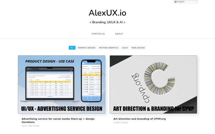 Screenshot stránky alexux.io