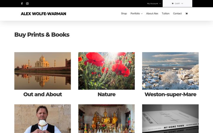 Screenshot of alexwolfewarman.com