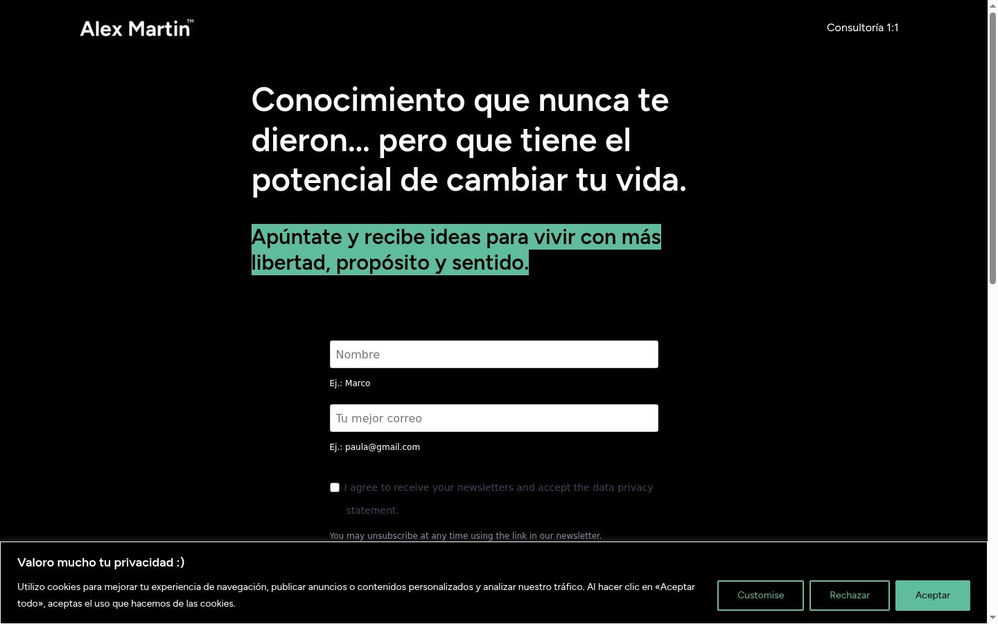 Capture d'écran de la bannière de consentement affichée avant toute interaction