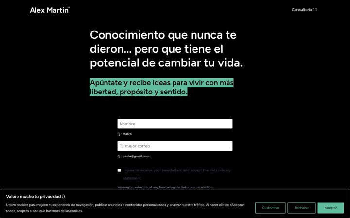 Screenshot of alexxmartin.com