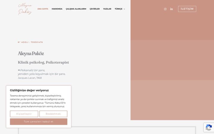 Screenshot of aleynapakoz.com