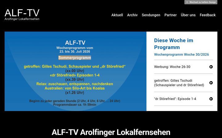 Captură de ecran a alf-tv.ch