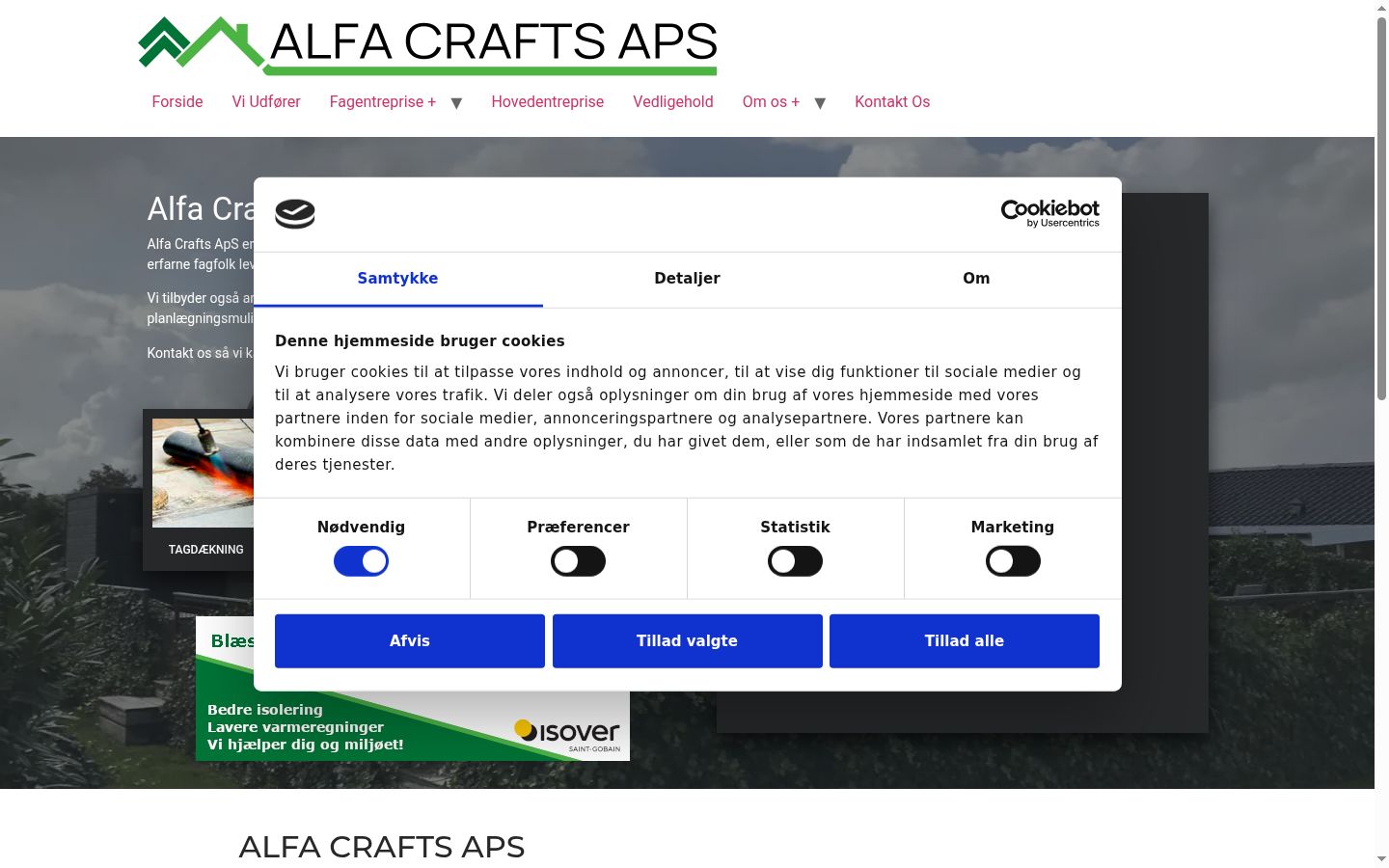 Screenshot of the consent banner shown before any interaction