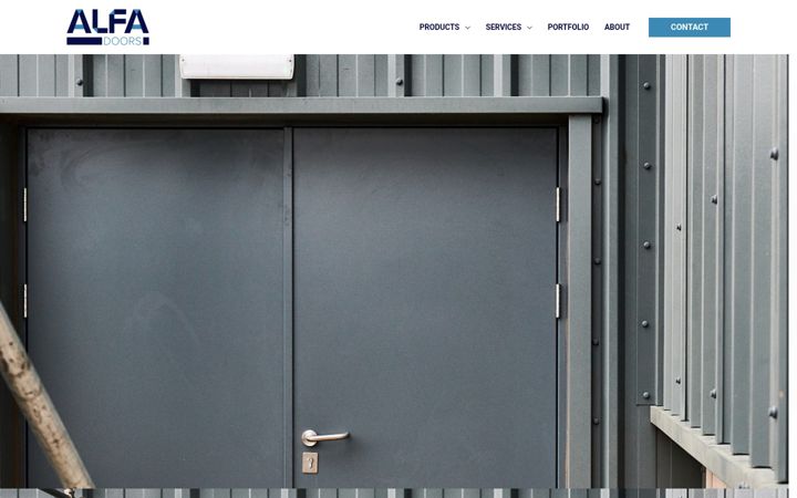 Screenshot of alfa-doors.co.uk