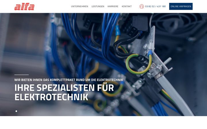 Screenshot of alfa-elektrotechnik.de