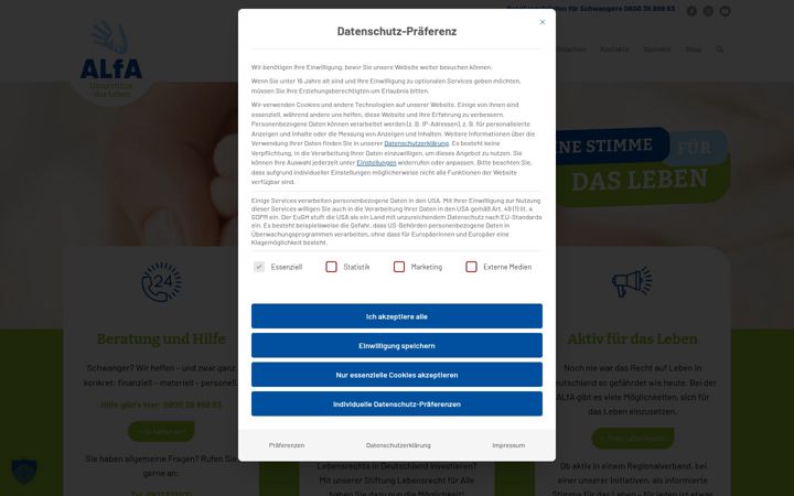 Zrzut ekranu alfa-ev.de