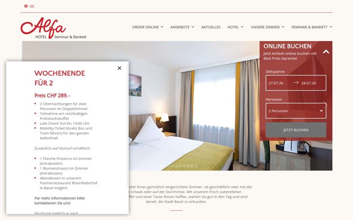 Zrzut ekranu alfa-hotel-birsfelden.ch