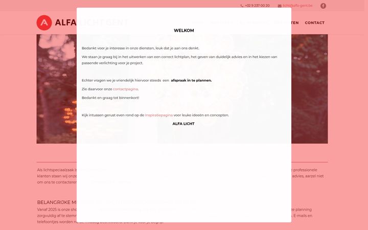 Screenshot of alfa-licht.be