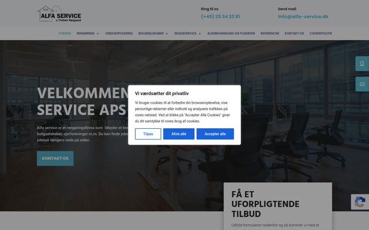 Екранна снимка на alfa-service.dk