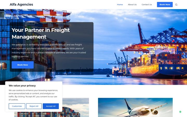 Ekrano kopija alfaagencies.co.uk