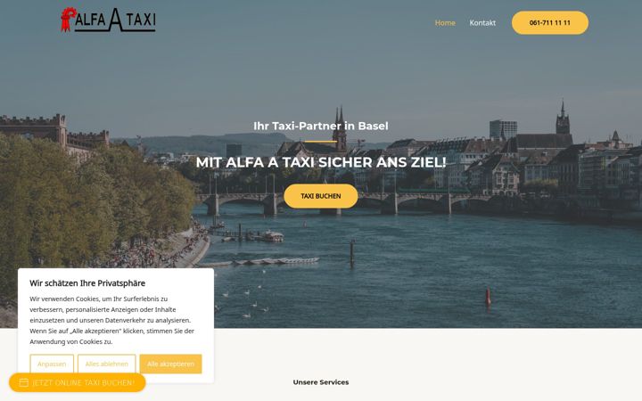 Screenshot of alfaataxi.ch