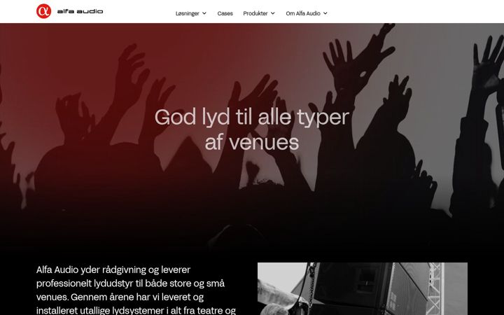 Ekraanipilt saidist alfaaudio.dk