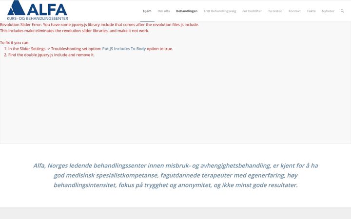 Ekraanipilt saidist alfabehandling.no