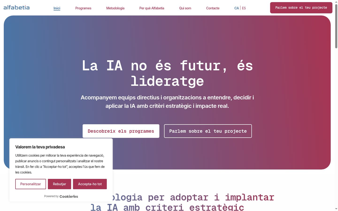 Screenshot of the consent banner shown before any interaction