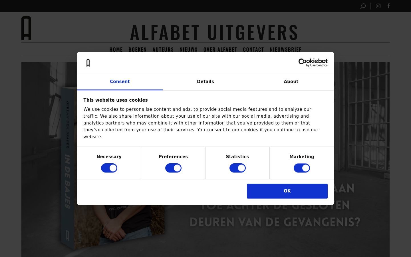 Screenshot of the consent banner shown before any interaction