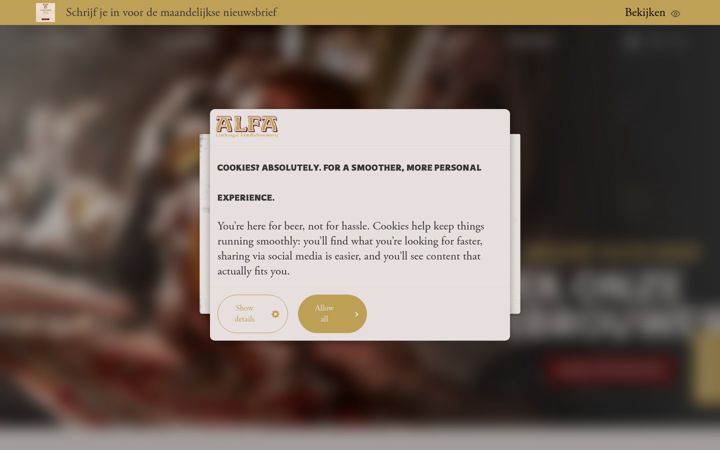 Screenshot di alfabier.nl