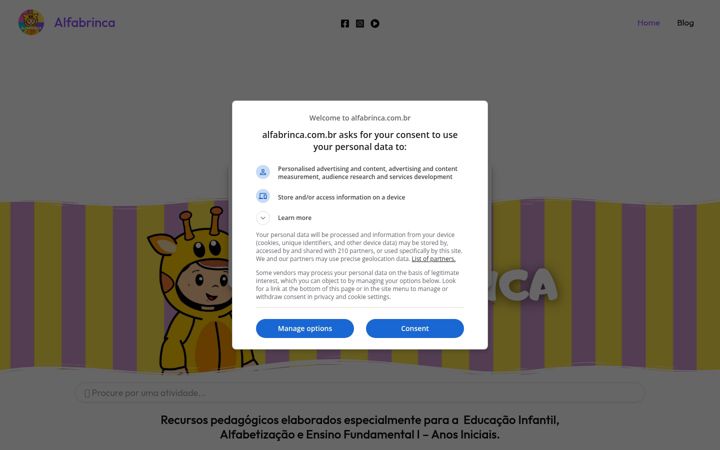 Screenshot του alfabrinca.com.br