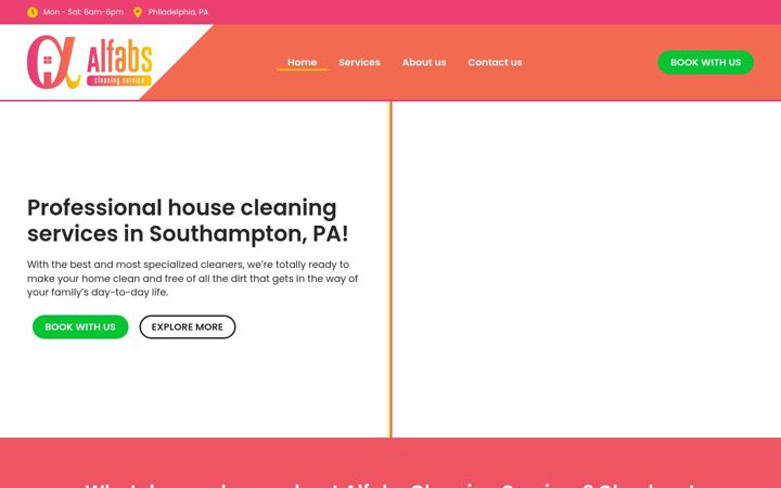 Screenshot of alfabscleaning.com