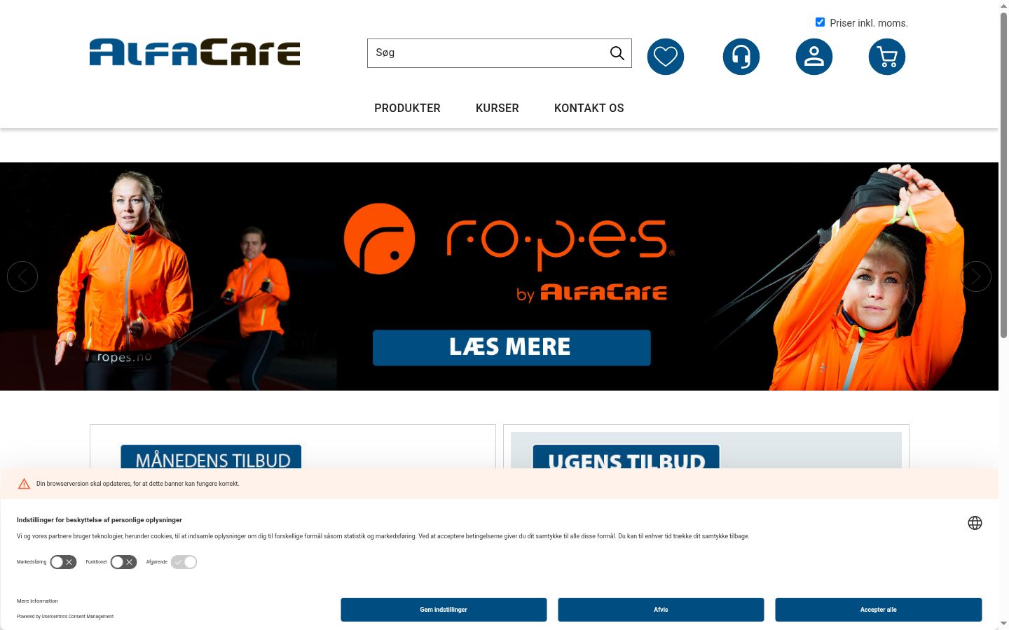 Screenshot of the consent banner shown before any interaction