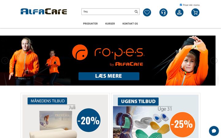 Screenshot of alfacare.dk