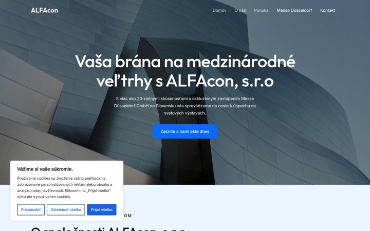 Snimka zaslona za alfacon.sk