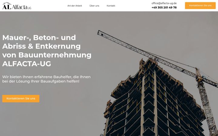 Screenshot of alfacta-ug.de