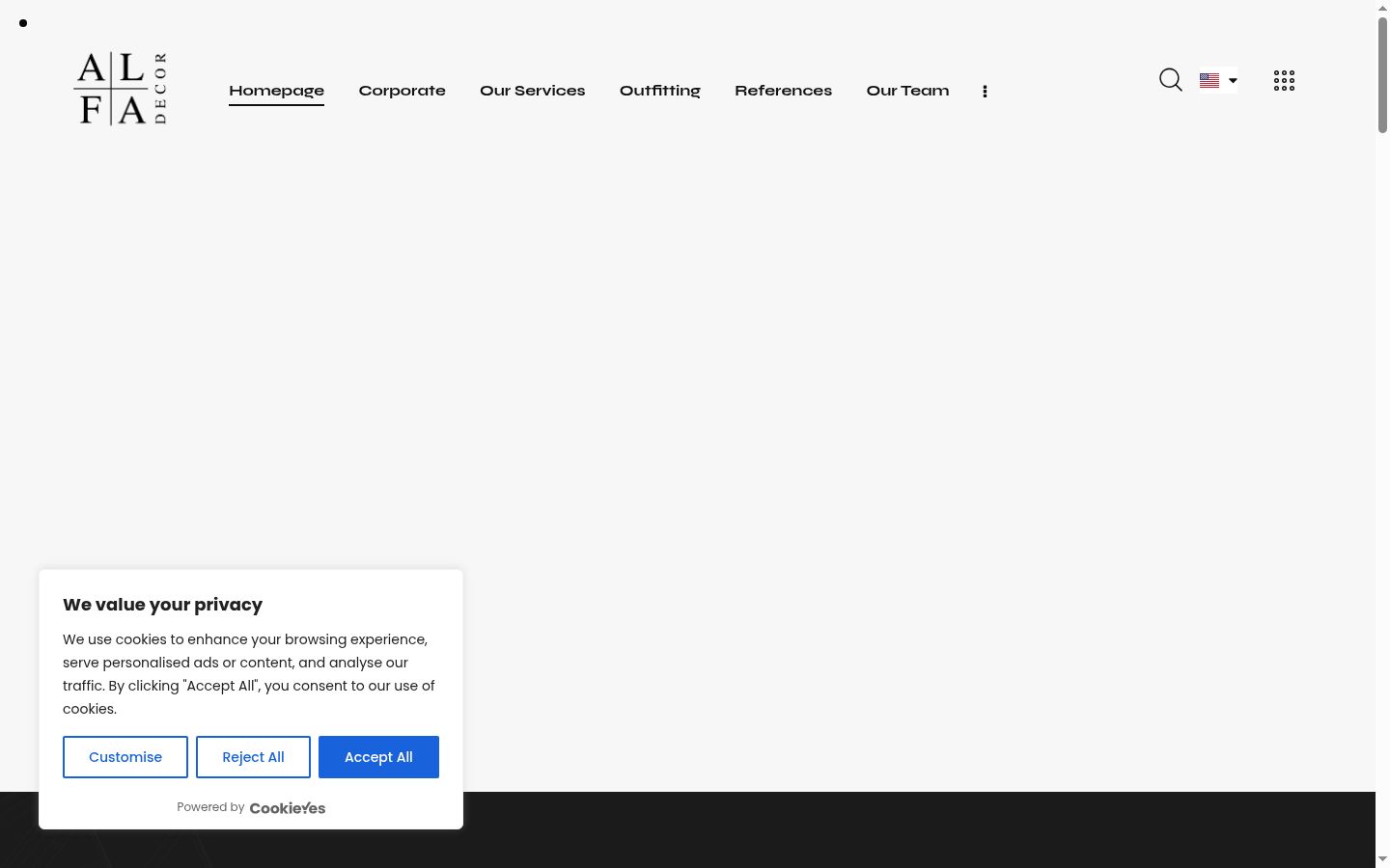 Screenshot του banner συγκατάθεσης που εμφανίστηκε πριν από οποιαδήποτε αλληλεπίδραση