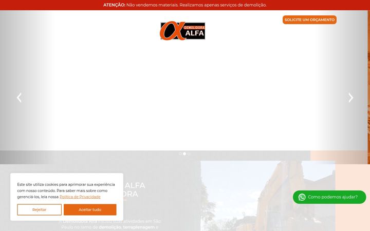 Screenshot di alfademolidora.com.br