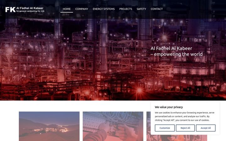 Screenshot of alfadhelco.com