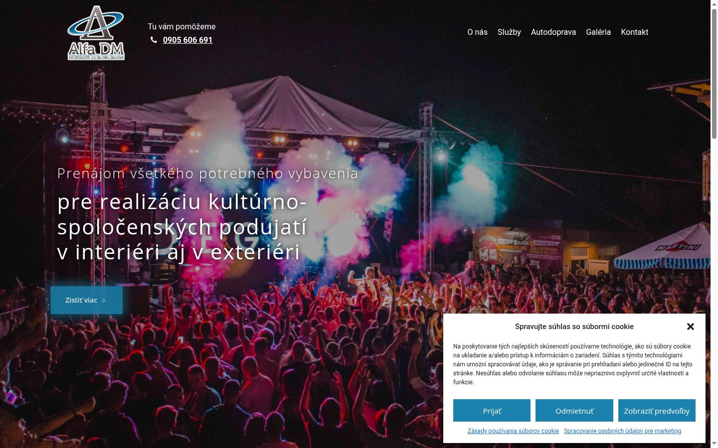Screenshot of the consent banner shown before any interaction