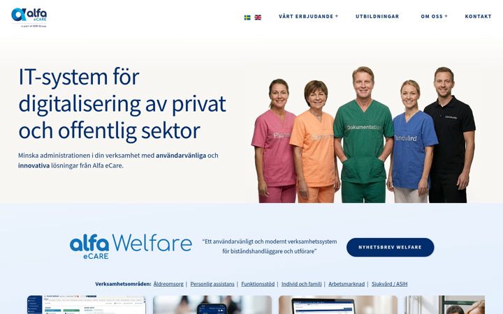 Zrzut ekranu alfaecare.se