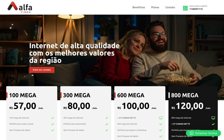 Screenshot ta' alfafibra.com.br