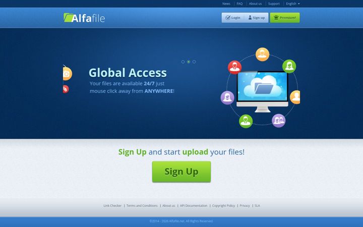 Screenshot of alfafile.net