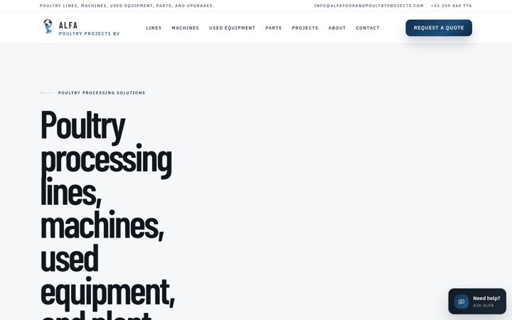 Screenshot of alfafoodandpoultryprojects.com