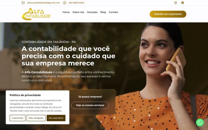 Screenshot of alfagestaocontabil.com.br