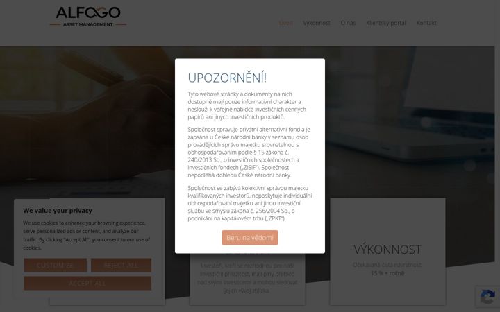 Screenshot of alfago.cz