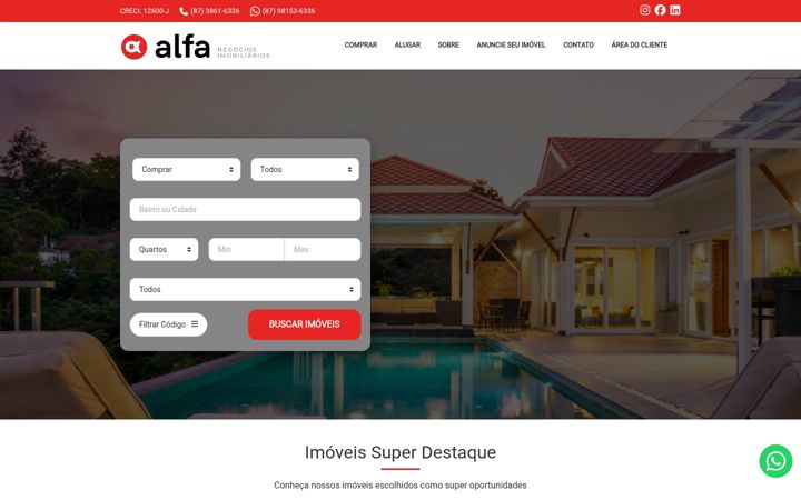 Kuvakaappaus sivustosta alfaimobi.com