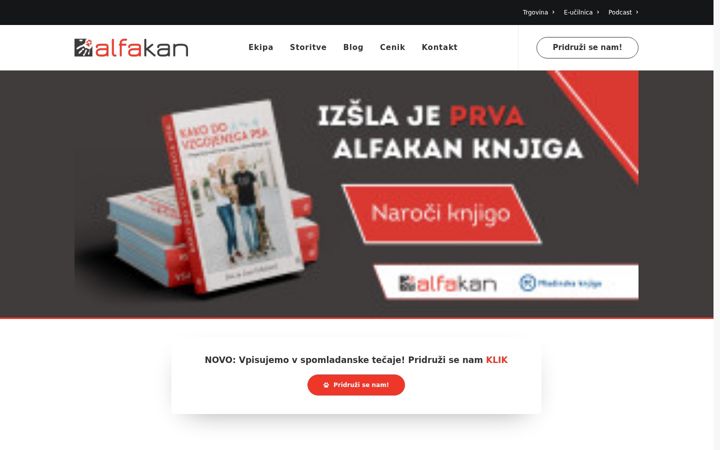 Screenshot of alfakan.si